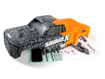 GT-6 Sportcab Painted Truck Body (Grey/Orange) #160104