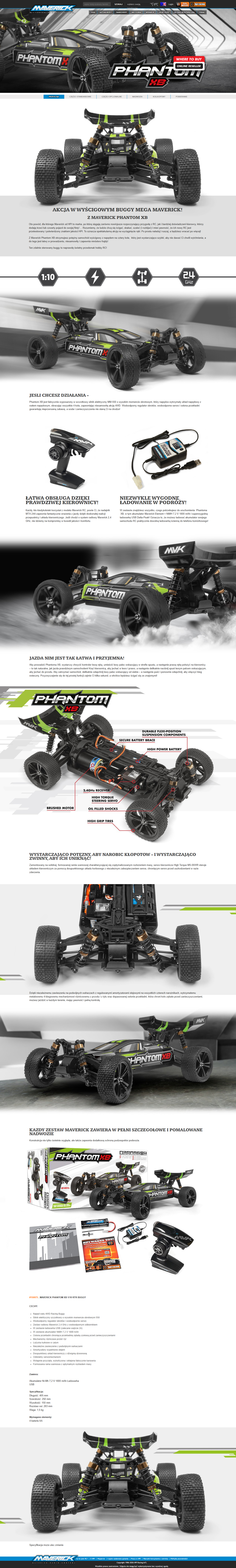 Samochód zdalnie sterowany RC #150075 Phantom XB 1:10 RTR Electric Buggy Model Auto RC 150075_Maverick_Phantom_XB