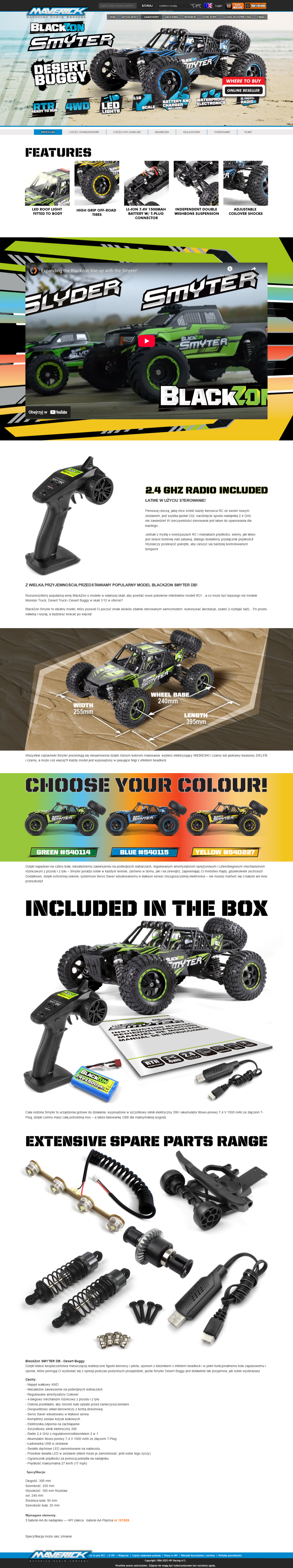 Samochód zdalnie sterowany RC #540115 Smyter DB 1/12 4WD Electric Desert Buggy - Blue Model Auto RC 540115_BlackZon_Smyter_DB_Blue