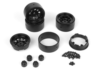 CS-10 Beadlock Wheel 1.2in (Black/4pcs) #160841