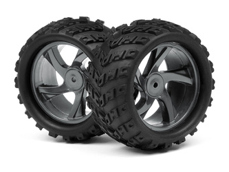 1/18 MONSTER TRUCK WHEEL &amp TYRE ASSEMBLY (ION MT)