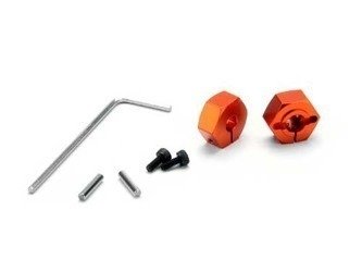 ALUMINUM HEX WHEEL HUB (ORANGE/2pcs)