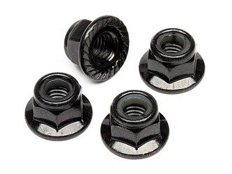 Flanged Lock Nut M5 (Black/4Pcs) #Z682