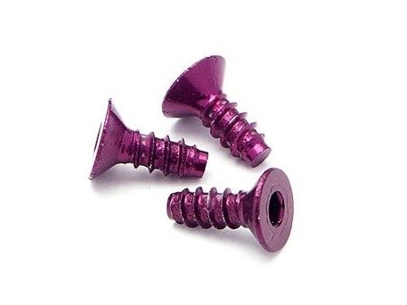 Alu Tp Flat Hd Screw 3 X8Mm Hex Socket/Purple/5Pc #Z076