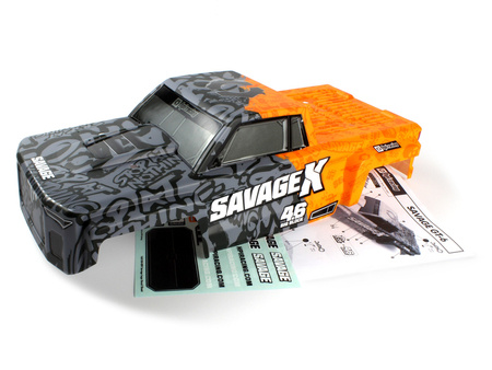 GT-6 Sportcab Painted Truck Body (Grey/Orange) #160104