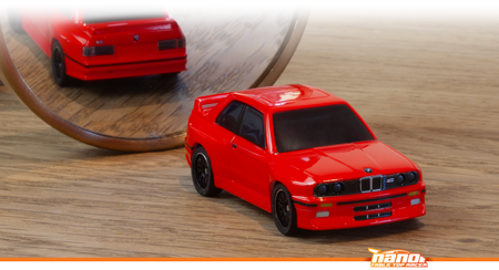 Samochód zdalnie sterowany RC #160990 nano-TTR 1989 BMW M3 E30 Ravaglia Red Model Auto RC