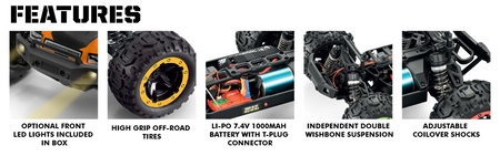 Samochód zdalnie sterowany RC #540203 Slyder ST Turbo 1/16 4WD 2S Brushless - Blue Model Auto RC