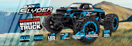 Samochód zdalnie sterowany RC #540209 Slyder MT Turbo 1/16 4WD 2S Brushless - Blue Model Auto RC