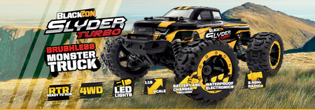 Samochód zdalnie sterowany RC #540213 Slyder MT Turbo 1/16 4WD 2S Brushless - Yellow Model Auto RC