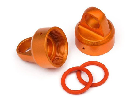 Aluminum Top Shock Cap (Orange/2Pcs) #108070