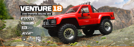 Samochód zdalnie sterowany RC #160801 Venture18 1985 Toyota Hilux SR5 - Red Model Auto RC