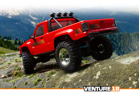 Samochód zdalnie sterowany RC #160801 Venture18 1985 Toyota Hilux SR5 - Red Model Auto RC