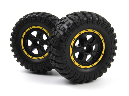 #540266 Smyter Desert Wheels/Tires Assembled (Yellow/2pcs) Model Auto RC