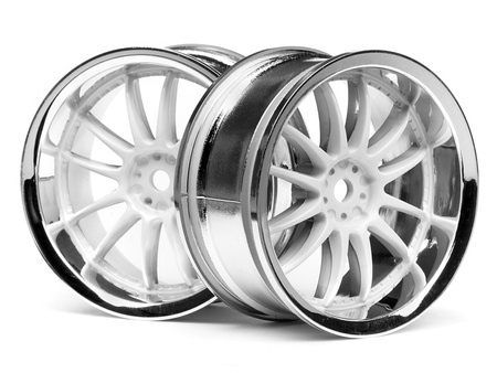 WORK XSA 02C WHEEL 26mm CHROME/WHITE (3mm OFFSET)