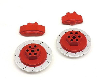 E10 Brake Disc & Caliper Set (Red) #33450