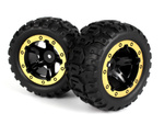 #540087 Slyder MT Wheels/Tires Assembled (Black/Gold)