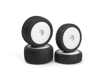 #150839 Microbe Buggy Wheel/Tyre Set (White/Front/Rear)