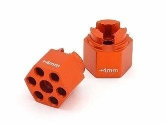 ALUMINUM HEX HUB (4mm OFFSET/ORANGE/2pcs)