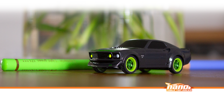 Samochód zdalnie sterowany RC #160980 nano-TTR 1969 Ford Mustang RTR-X Ravaglia Red Model Auto RC