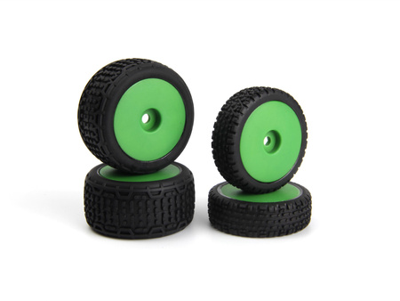 #150842 Microbe Buggy Wheel/Tyre Set (Green/Front/Rear)