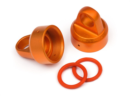 ALUMINUM TOP SHOCK CAP (ORANGE/2pcs) #108070