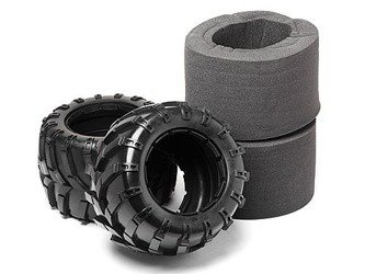 Tyres w/Inserts 2 Pcs (Blackout MT) #MV24106