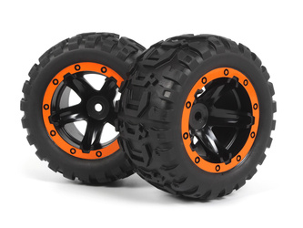 Slyder MT Wheels/Tires Assembled (Black/Orange) #540195