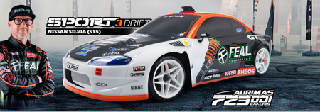 Samochód zdalnie sterowany #160930 Sport 3 Drift Nissan Silvia S15 Aurimas 'Odi' Bakchis Model auto RC na pilota