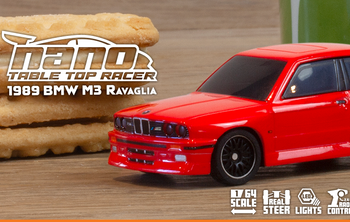 Samochód zdalnie sterowany RC #160990 nano-TTR 1989 BMW M3 E30 Ravaglia Red Model Auto RC
