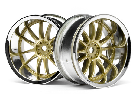 WORK XSA 02C WHEEL 26mm CHROME/GOLD (9mm OFFSET)