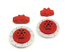 E10 Brake Disc & Caliper Set (Red) #33450