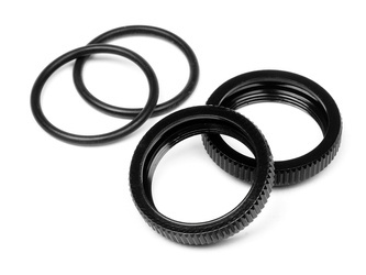 Big Bore Shock Spring Adjust Nut (Black/2Pcs) #67528