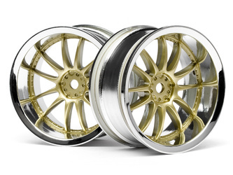 WORK XSA 02C WHEEL 26mm CHROME/GOLD (6mm OFFSET)