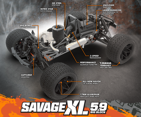 Samochód zdalnie sterowany RC #160102 Savage XL 5.9 GTXL-6 Model Auto RC