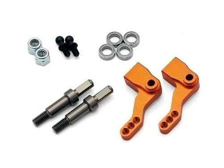 ALUMINUM STEERING KNUCKLE SET (FOAM TIRE/ORANGE)