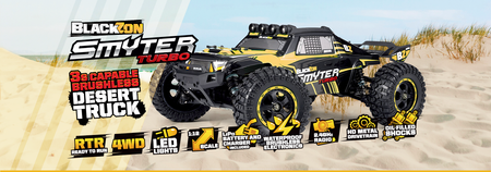 Samochód zdalnie sterowany RC #540255 Smyter DT Turbo 1/12 4WD 3S Brushless - Yellow Model auto RC 