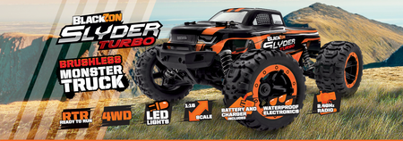 Samochód zdalnie sterowany RC #540210 Slyder MT Turbo 1/16 4WD 2S Brushless - Orange Model Auto RC