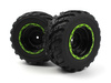 Smyter MT Wheels/Tires Assembled (Black/Green) #540181