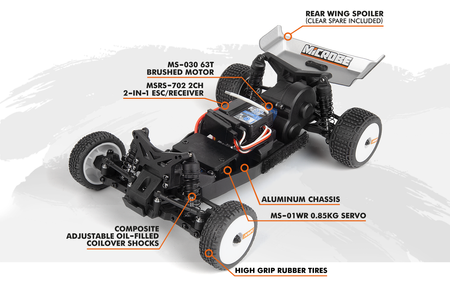 Samochód zdalnie sterowany RC #150802 Maverick Microbe 1/24th Buggy – Orange Model RC Auto