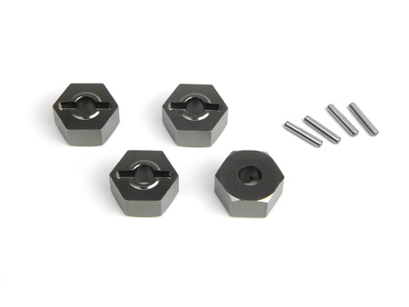 Aluminum 14mm Hex Hub Set (Grey/4pcs) #150472