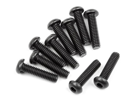 BUTTON HEAD SCREW M2.5x10mm (HEX SOCKET/10pcs) #107373