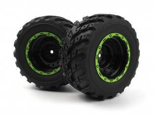 Smyter MT Wheels/Tires Assembled (Black/Green) #540181