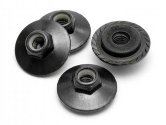 FLANGED LOCK NUT M5x8mm (BLACK/4pcs) #Z680