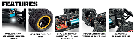 Samochód zdalnie sterowany RC #540200 Slyder MT Turbo 1/16 4WD 2S Brushless - Green Model Auto RC