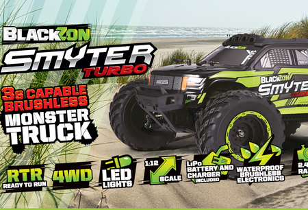 Samochód zdalnie sterowany RC #540251 Smyter MT Turbo 1/12 4WD 3S Brushless - Green Model auto RC