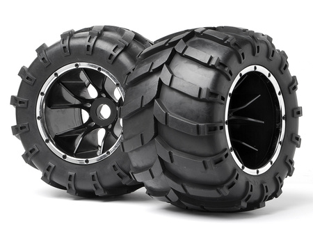 #MV24107 Mounted Wheels and Tyres 2 Pcs (Blackout MT)