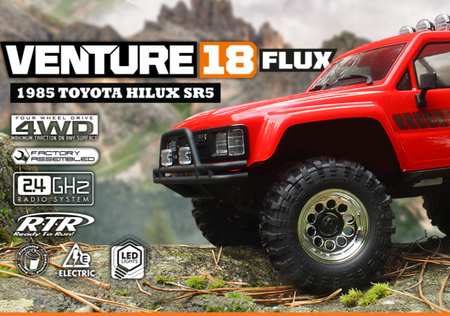 Samochód zdalnie sterowany RC #160803 Venture18 Flux 1985 Toyota Hilux SR5 - Red Model Auto RC