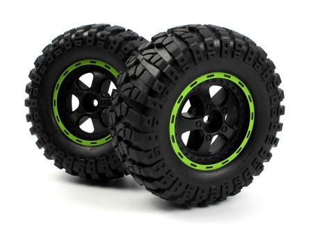 Smyter Desert Wheels/Tires Assembled (Black/Green) #540183