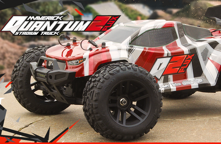 Samochód zdalnie sterowany RC #150407 Quantum2 XT Flux 1/10th Stadium Truck - Red Model Auto RC