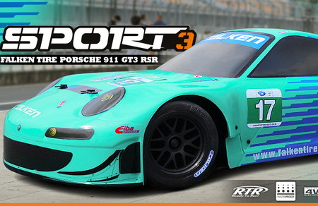 Samochód zdalnie sterowany RC #160780 Sport 3 Porsche 911 GT3 RSR Falken Model Auto RC